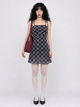 TEDDY CHECK MINI DRESS