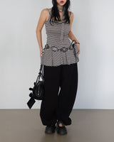 scarf set stripe frill mini-dress