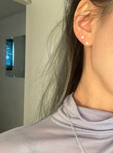 [92.5 silver] Basic stone earring (2size)