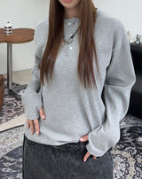 トーブワッフルヘンリーネック長袖Tシャツ