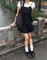 センリ レース ピンタック バンディング ミニ スカート