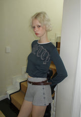 C RIBBED SHORTS_GREY