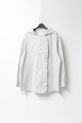 frill stripe double hood shirts(2colors)