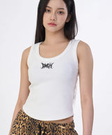 STREET LOGO EMBROIDERY SLEEVELESS TANK TOP FOR WOMEN