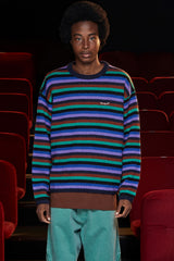 STRIPE MOHAIR KNIT / NAVY