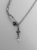 パールドロップネックレス(クロス)