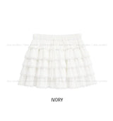 Kivi Lace Frill Tiered Mini Skirt