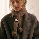 Marble Knit Mini Muffler (Brown)