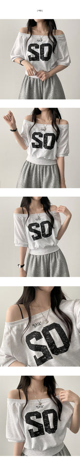 Bner No. Shoulder Unbalanced Short Sleeve T-shirt