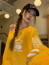ボクシールーズフィットオフショルダースウェットシャツ