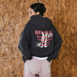 [Heavy Cotton]ビリーブビンテージバイオウォッシングフーディージップアップ_チャコール