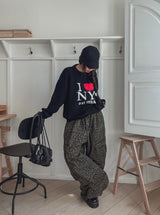 Pattern Rivet Pin Tuck Balloon Cargo Pants