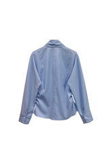 LOWELL SLIM FIT STRIPE SHIRRLING SHIRT / SKY BLUE
