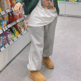 Wool napping wind jogger sweatpants