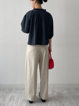 Frill V-neck Three Quarter Blouse