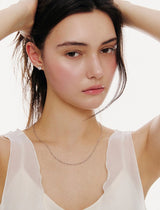 26SS★ Precise Silver (C) Double Rope Chain Necklace