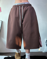SIDE PINTUCK TRACK BALLOON BERMUDA PANTS ❤🤎🖤🩶🩷6COLOR
