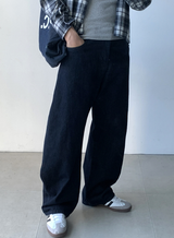 Meir Premium Adult Three-Needle Curved Wide Denim Pants