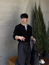 Macca waffle henley neck