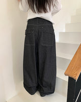 ビッグポケットスナップボタンワイドロングパンツ