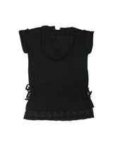 eyelet lace hood op / black