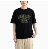 Overfit Crewneck University Camo Short Sleeve T-shirt Black Khaki