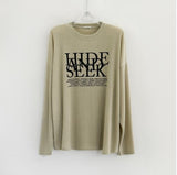 LMN ハイドオーバーサイズフィットピグメントニットロングスリーブ Tシャツ (3 colors)