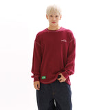 ワッフル コージー ロングスリーブ Tシャツ_ワイン