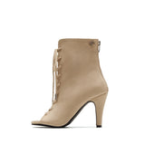 Basic Suede Open Toe Heel(Beige)