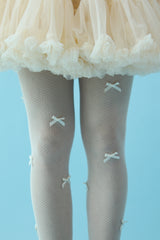 ribbon fishnet tights (ivory)