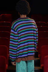 STRIPE MOHAIR KNIT / NAVY