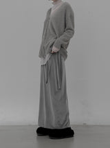 Loose-fit V-neck fur cardigan