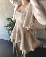 wave asymmetric flare knit cd + top set