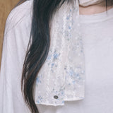 vintage floral dot scarf blue