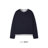 [Unisex] クロップレイヤードラウンドニット(3color)