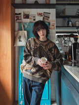 ライオン ヴィンテージ ニット ロングスリーブ Tシャツ