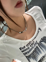 Leather Ball Buckle Necklace