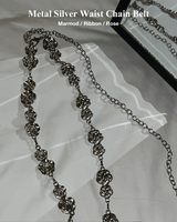  Metal Silver Waist Chain Belt Marmot/Ribbon/Rose (Choose 1 of 3)