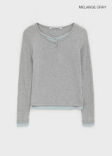 [MADE] Yusia Layered Snap Long Sleeve T-shirt