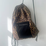 Vintzn Leopard Pocket String Backpack