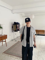 No.1732 vtg check pocket half SHIRT (3color)