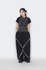 33 ラグラン半袖クロップTシャツ
