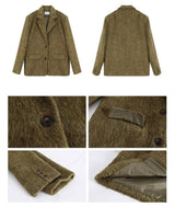 Olive Mo'Hair Boxy Fit Warm Jacket