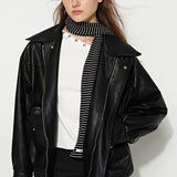 Mini Stripe Black Scarf