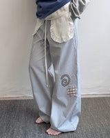 Patchwork Stripe Cotton Pants