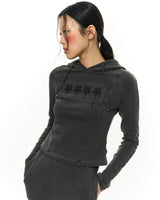Patch Slim Hoodie _ Dark Grey