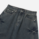 Pin Curved Denim Pants