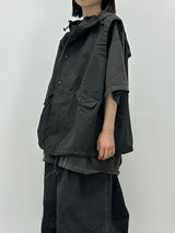 button hooded vest