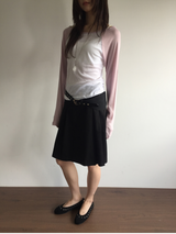 Fold wrap midi skirt (2color)