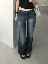 Summer Low-Rise Denim Bootcut Pants (2 colors)